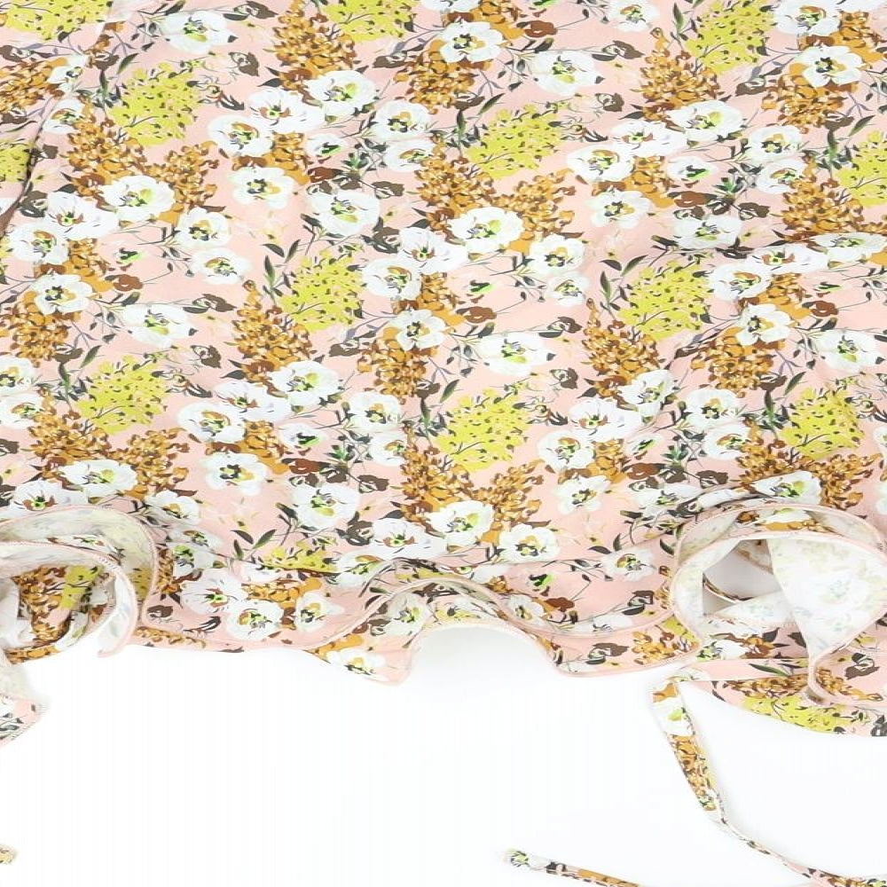 SheIn Womens Beige Floral Cardigan Jumper Size L