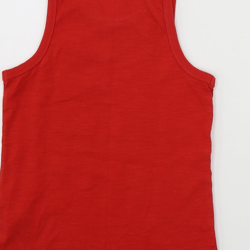 Marks and Spencer Girls Red Basic Tank Size 6-7 Years