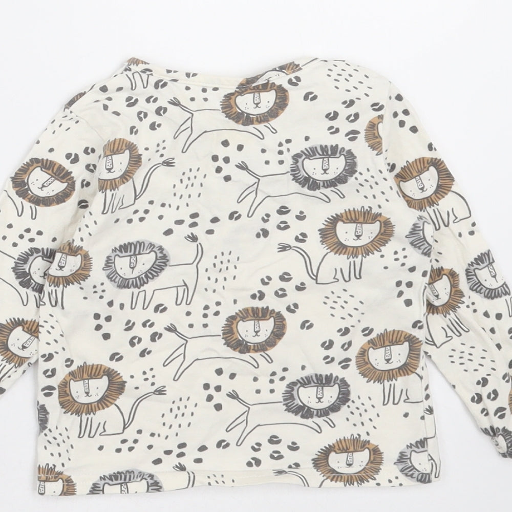 TU Baby Ivory Basic T-Shirt Size 9-12 Months - lions