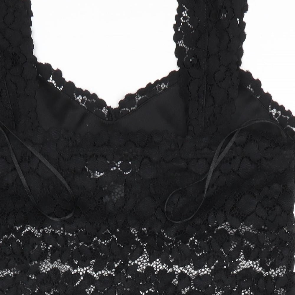 Primark Womens Black Lace Basic Blouse Size S