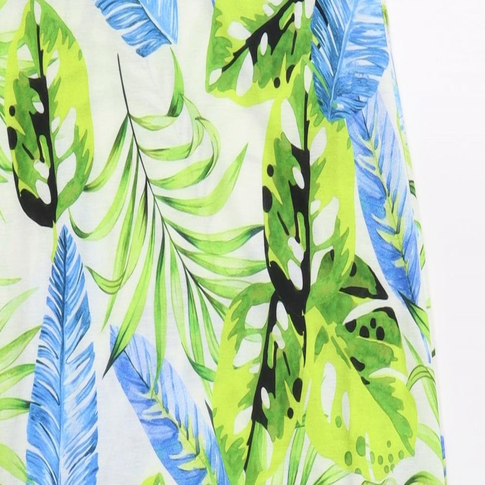 Roman Womens Green Floral A-Line Size 10