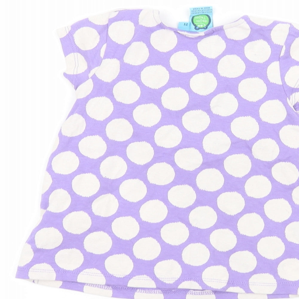 Gagou Tagou Baby Purple Polka Dot Basic T-Shirt Size 24 Months