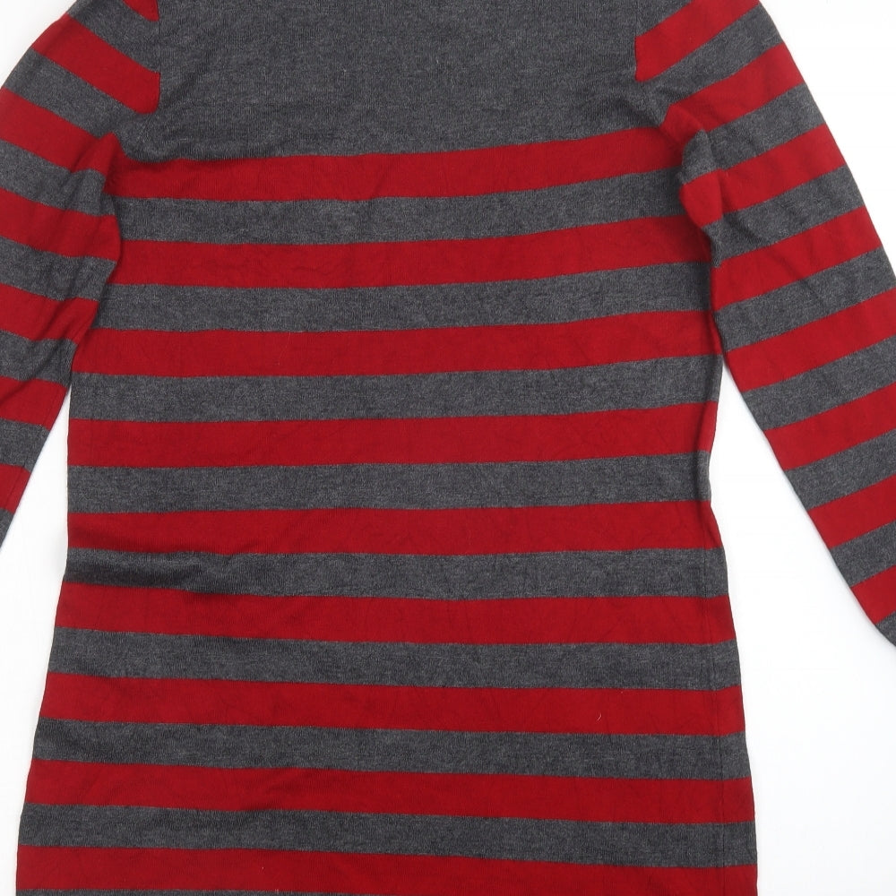 Marks and Spencer Womens Grey Striped Pullover Jumper Size 12