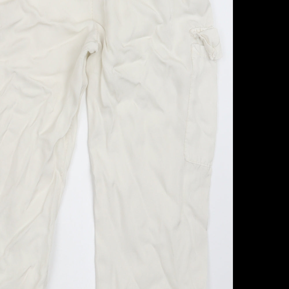 Preworn Womens White Cargo Trousers Size 24 in L23.5 in