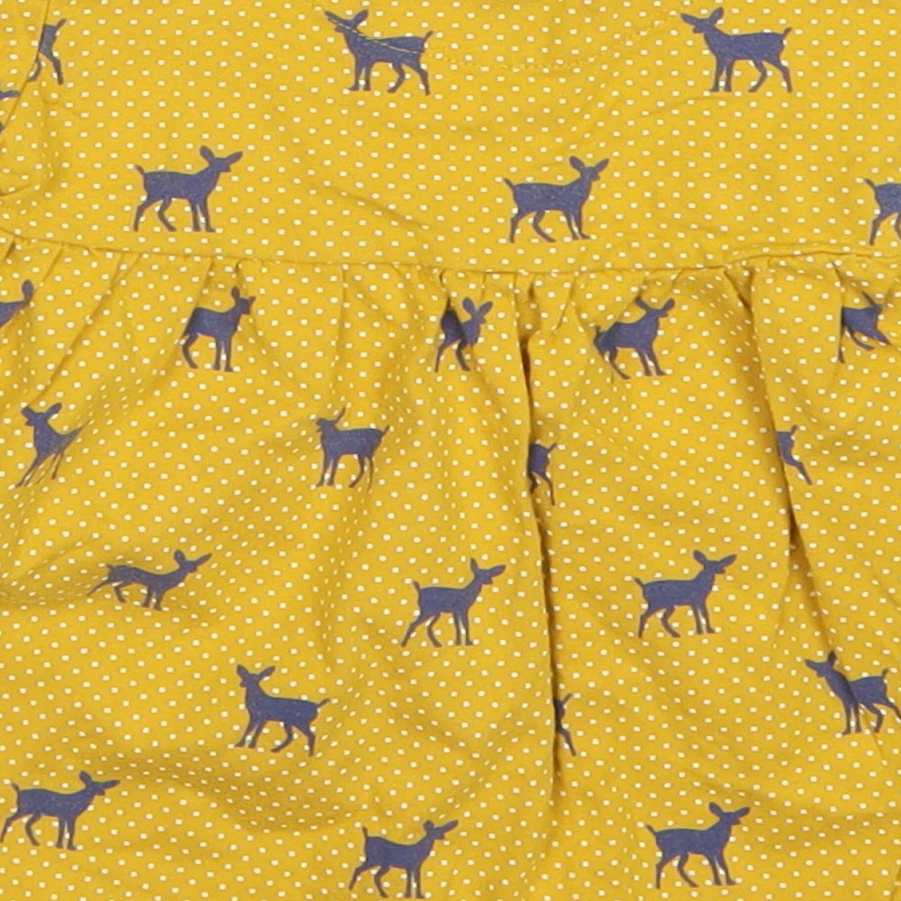 Mini Club Girls Yellow Polka Dot Basic T-Shirt Size 9-12 Months - Deer