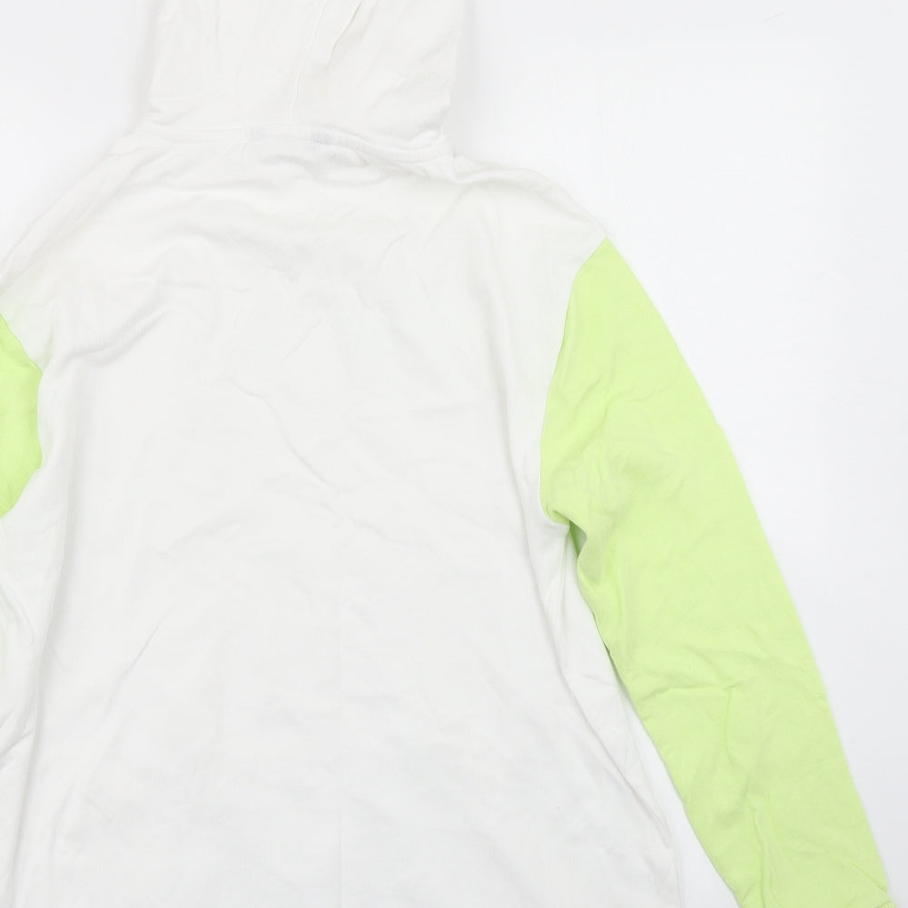 M&S Womens White Colourblock Pullover Hoodie Size 12