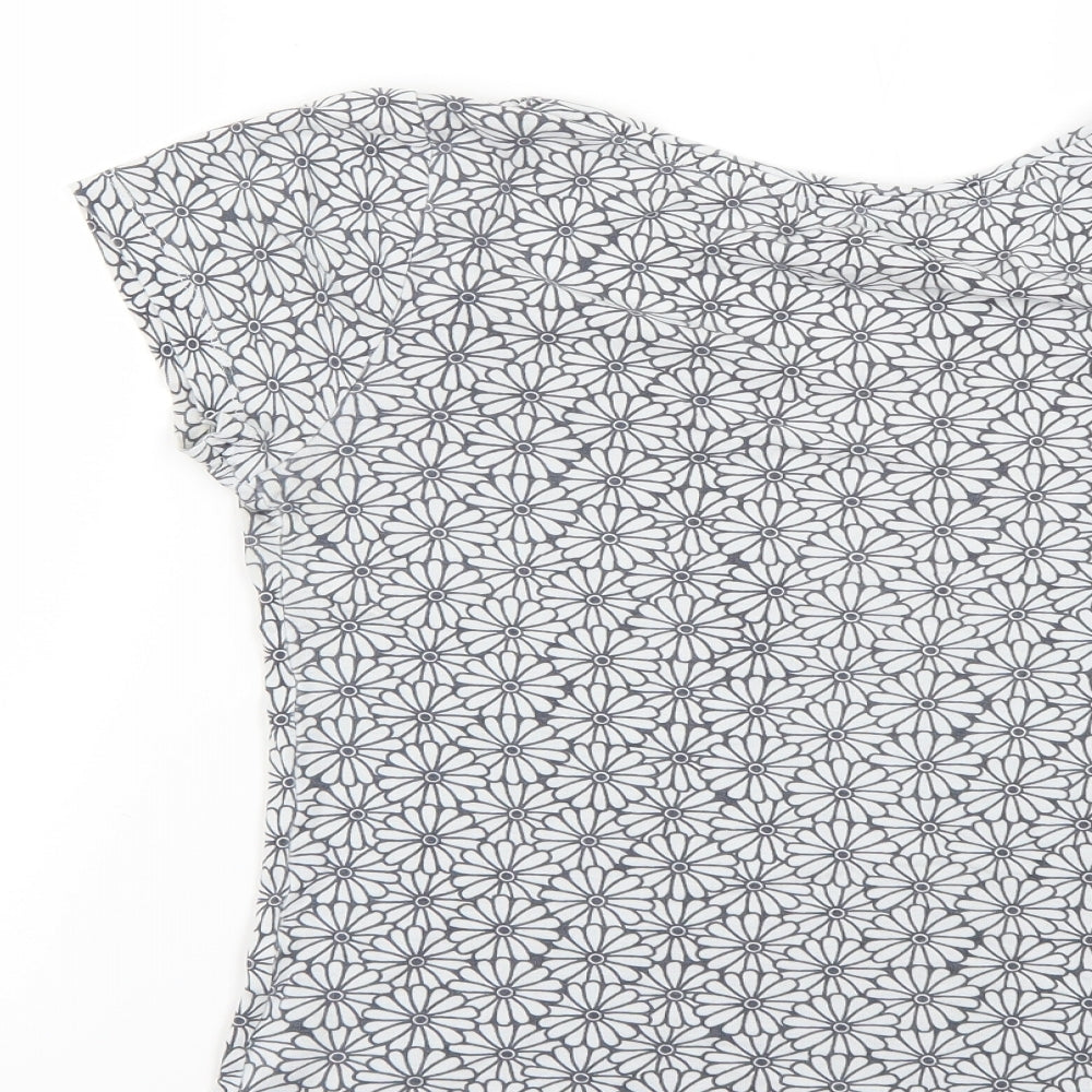 Debenhams Womens Grey Geometric Basic T-Shirt Size 10