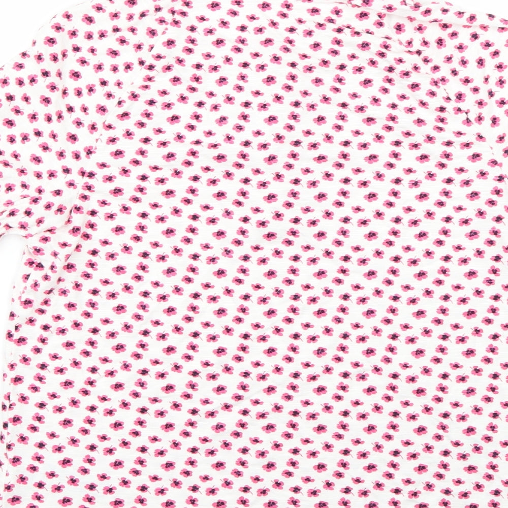 Marks and Spencer Womens Multicoloured Floral Basic T-Shirt Size 8