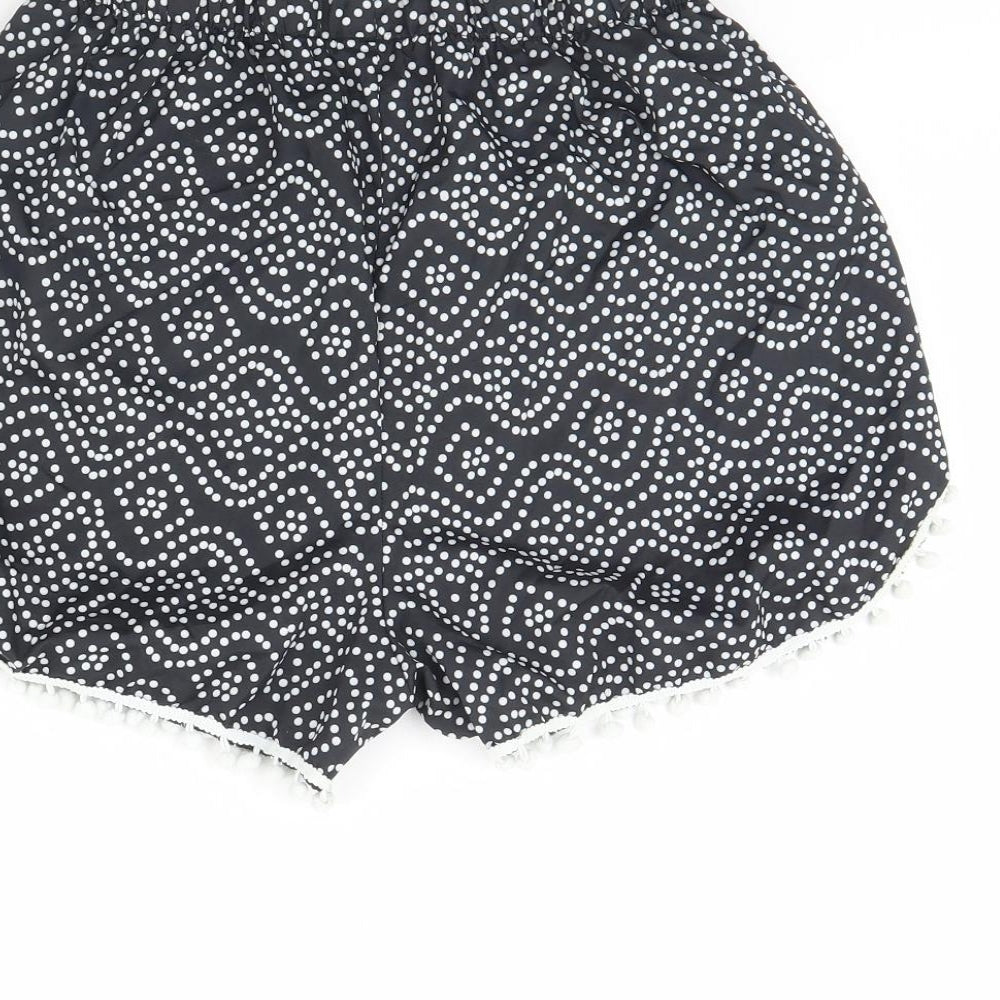 Preworn Womens Black Polka Dot Culotte Shorts Size XL