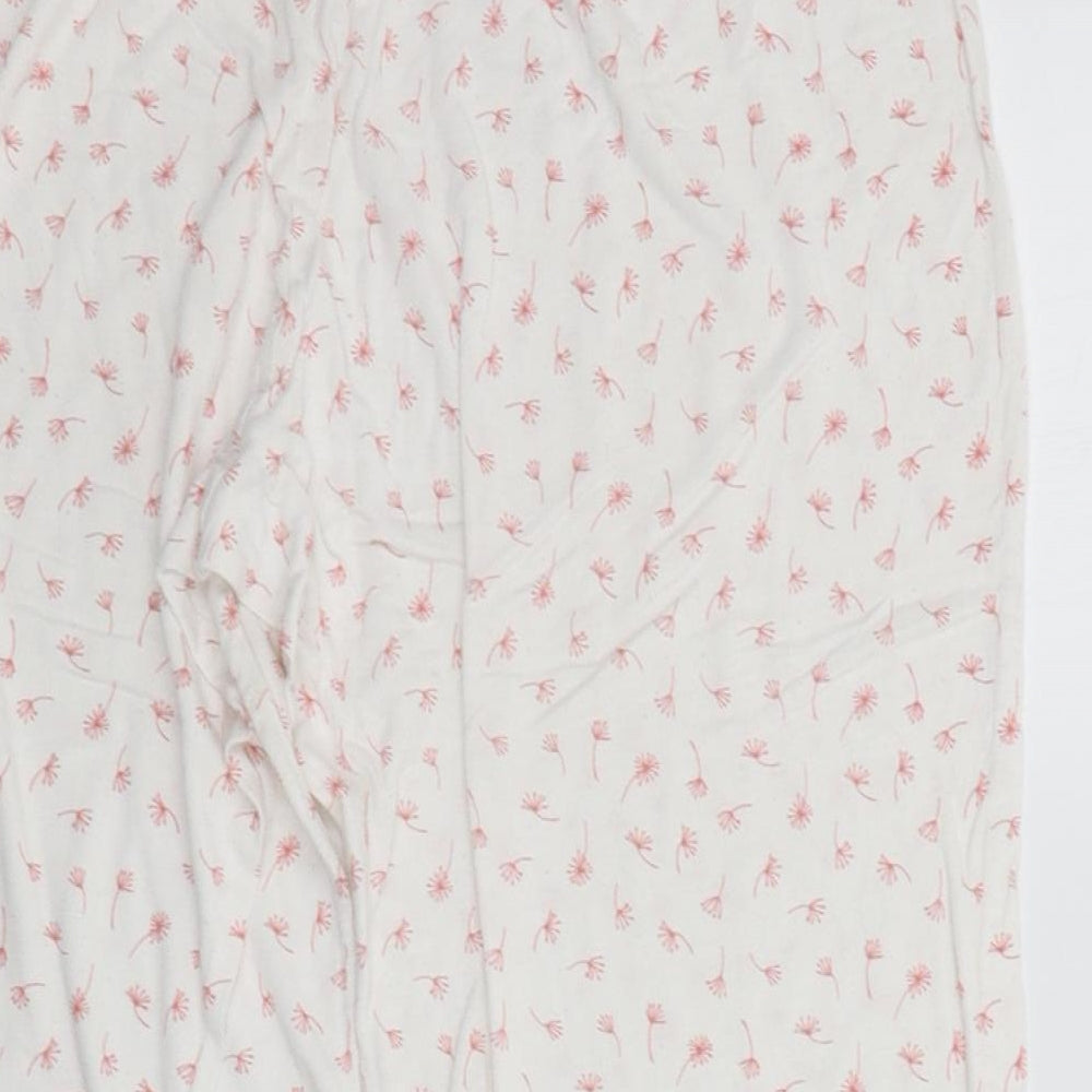 George Womens White Geometric Top Lounge Pants Size 12