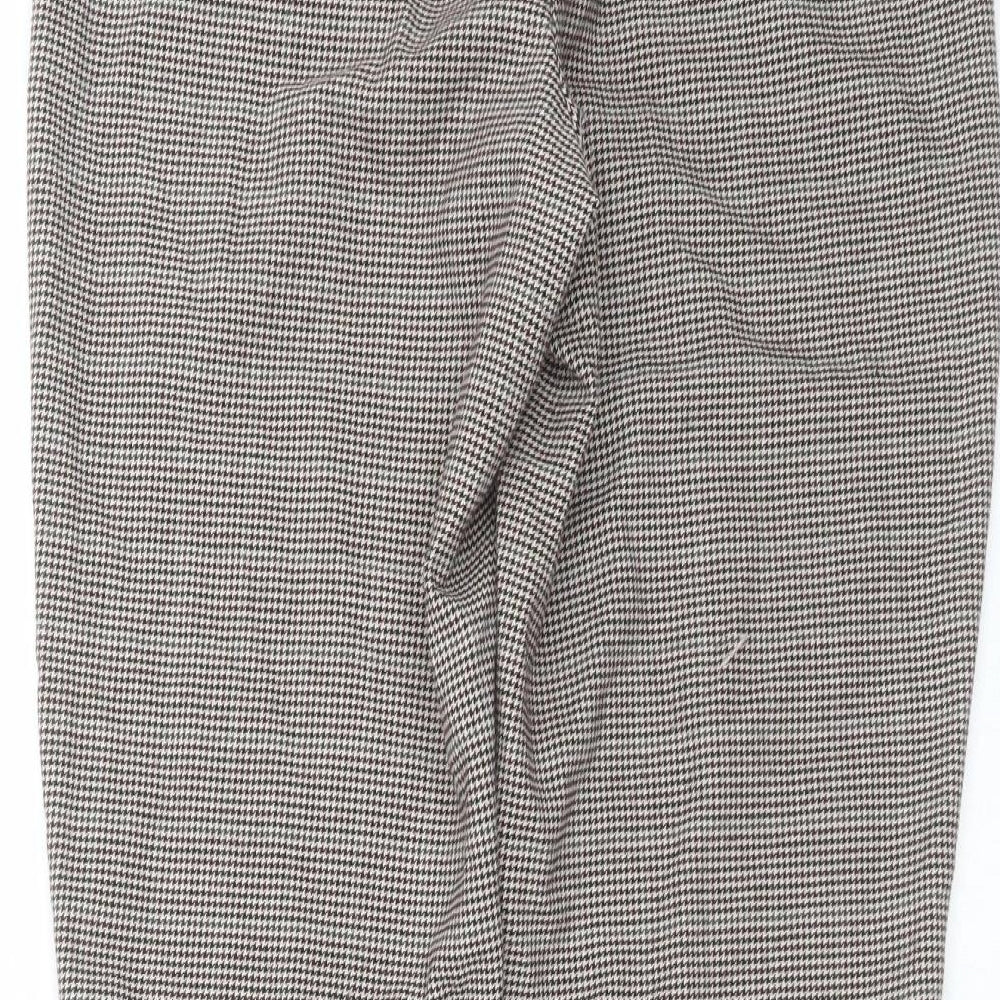 VILA Womens Purple Houndstooth Trousers Size 8 L28 in