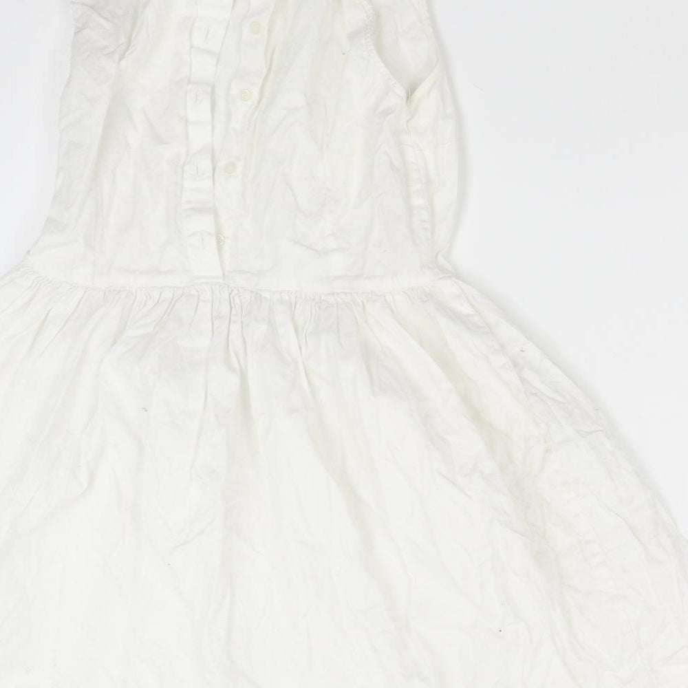 ASOS Petite Womens White Corduroy Fit & Flare Size 12
