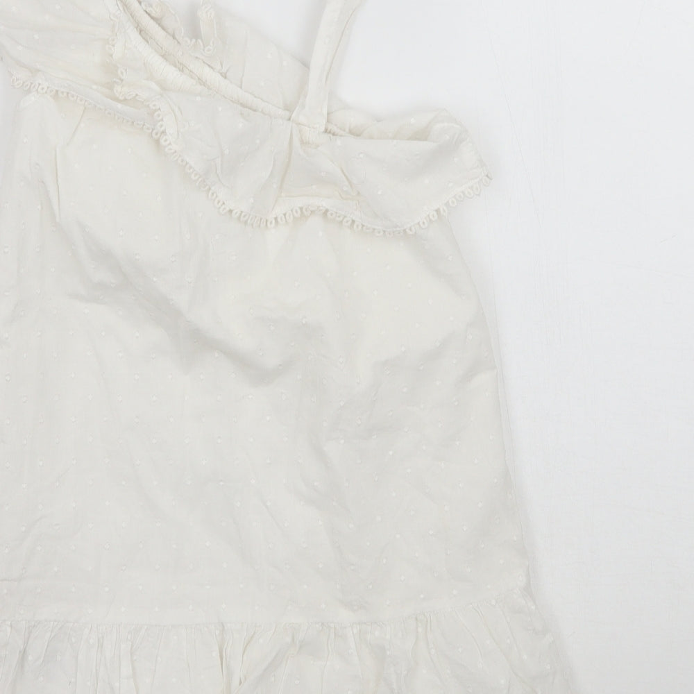 Marks and Spencer Girls White Ramie A-Line Size 4-5 Years
