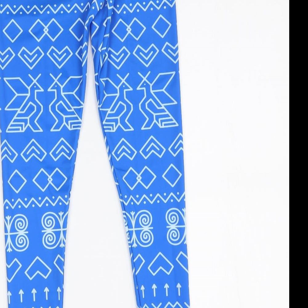 Preworn Womens Blue Jersey Cropped Leggings Size S L25 in