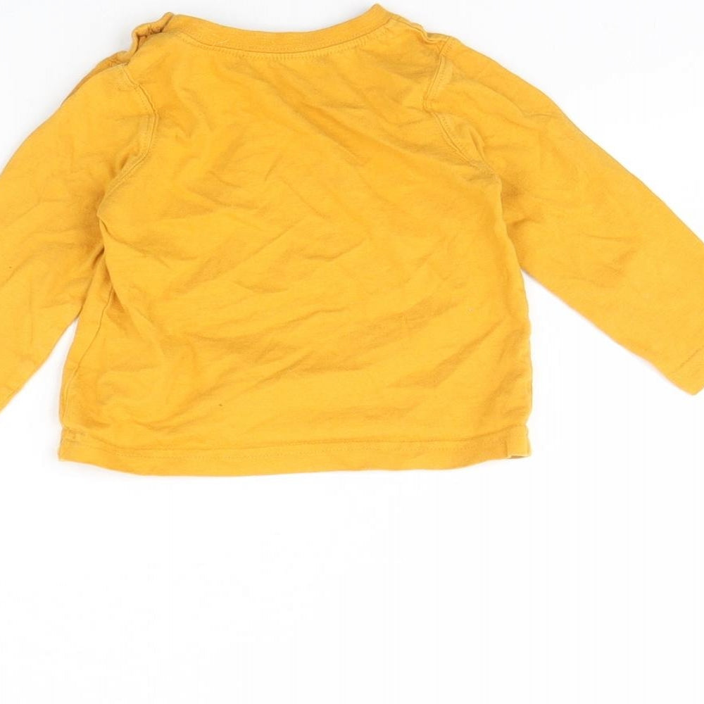Mothercare Girls Yellow Basic T-Shirt Size 6-9 Months