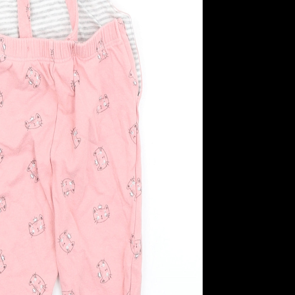Matalan Girls Pink Dungaree One-Piece Size 3-6 Months