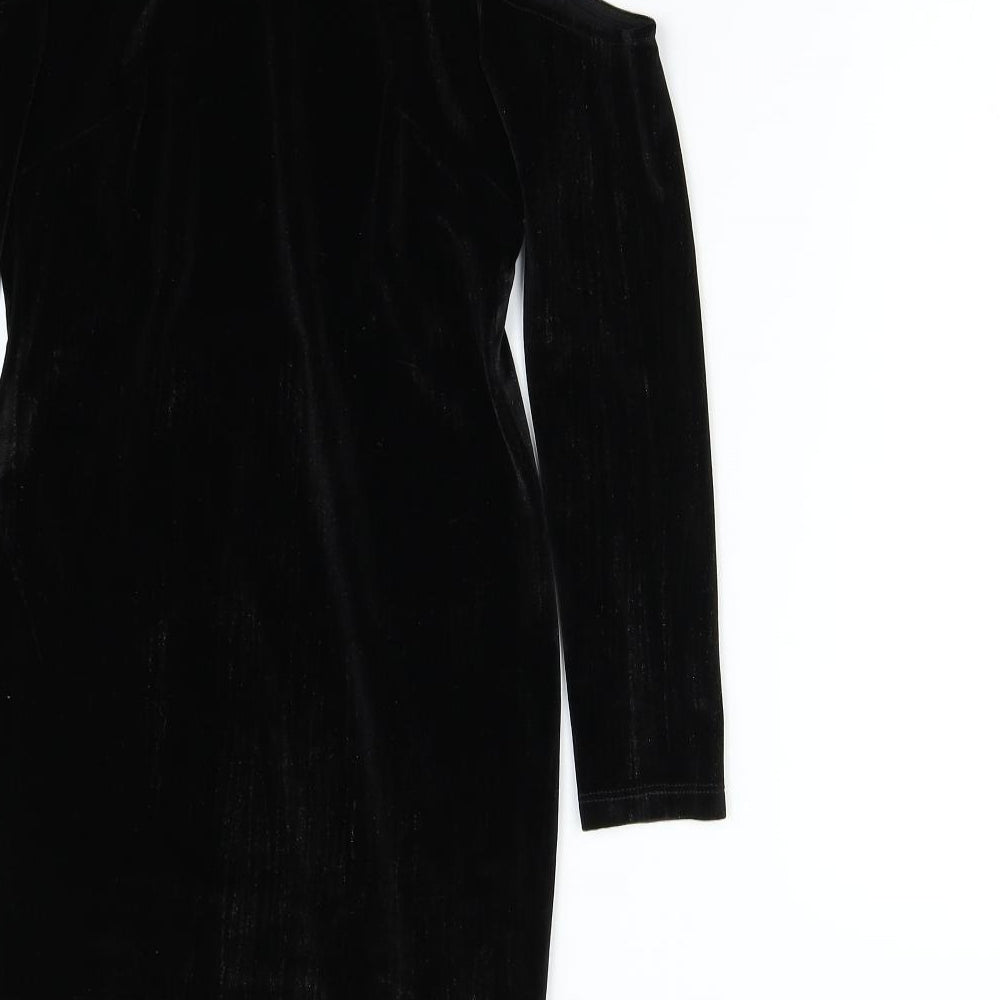 T opshop Womens Black Velvet Bodycon Size 8