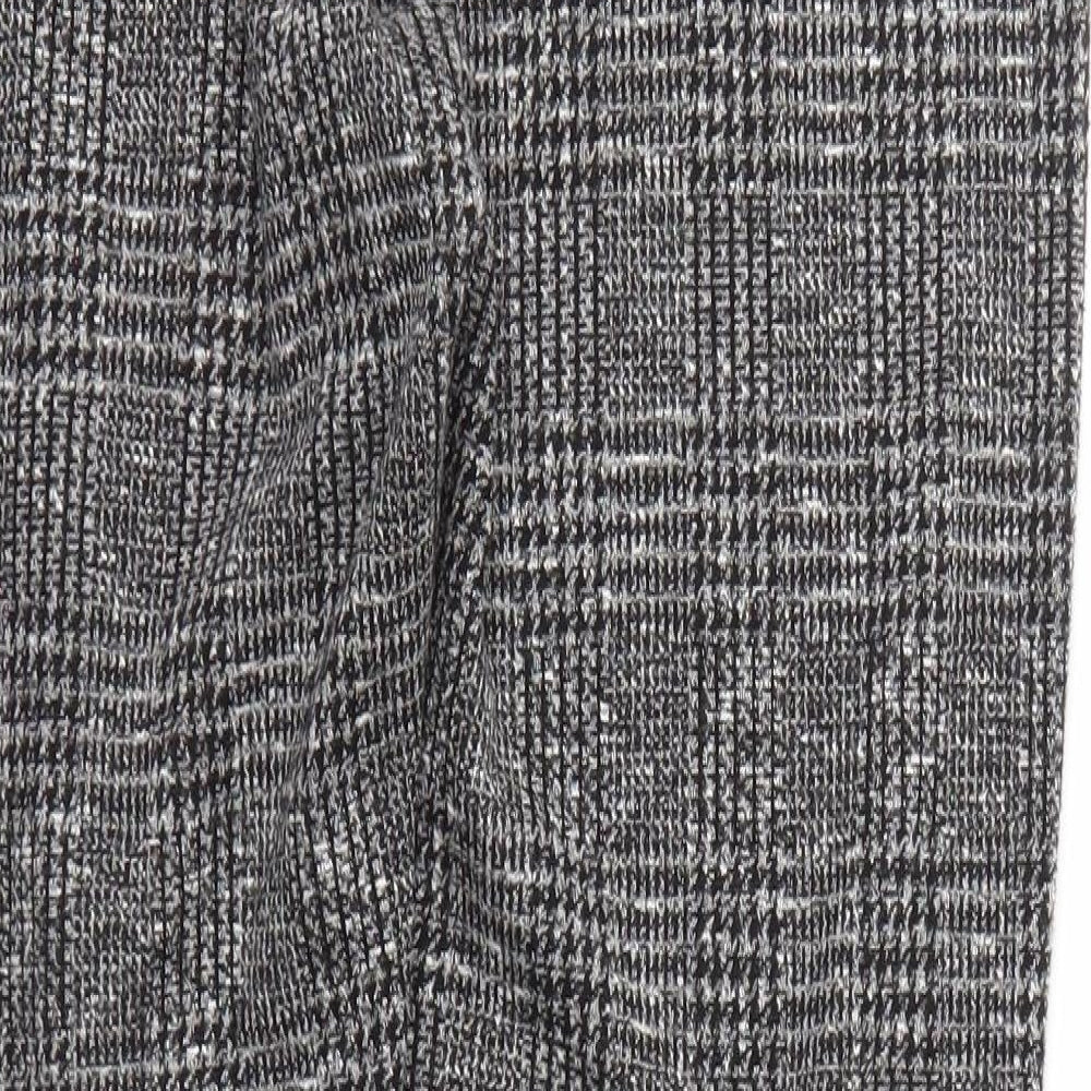 Peacocks Womens Grey Geometric Trousers Size 16 L28 in - STRECHY WAISTBAND
