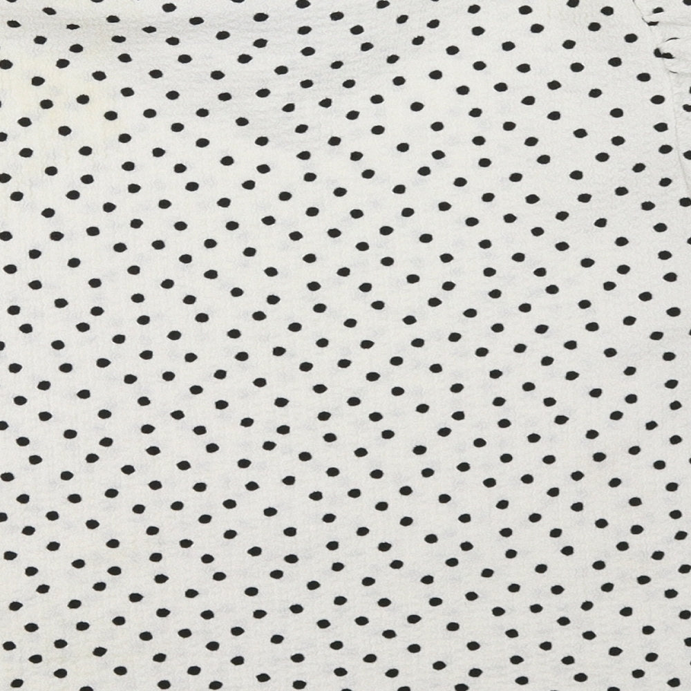 Primark Womens White Polka Dot Basic T-Shirt Size 8