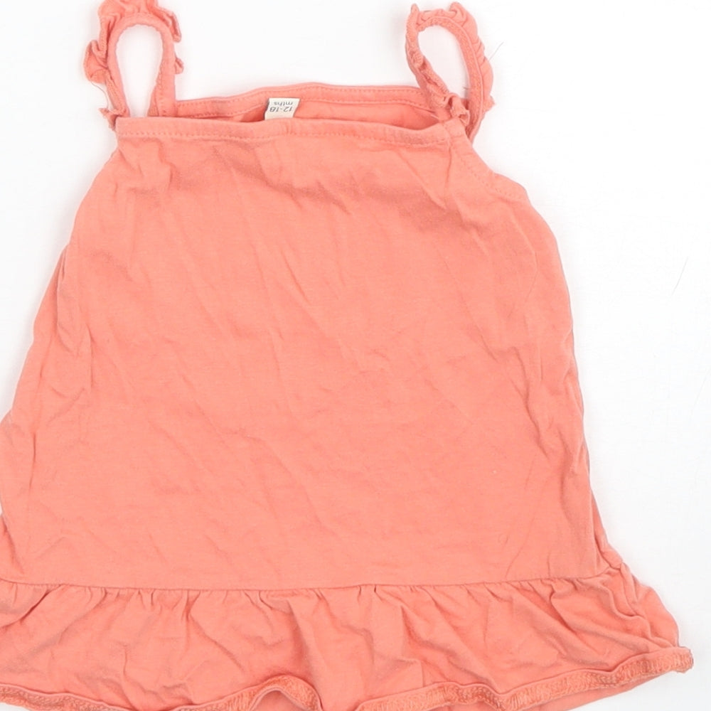 H&M Girls Orange Basic Tank Size 12-18 Months