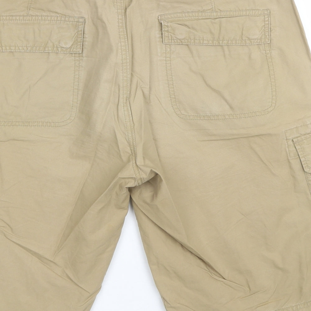 Denim 73 Mens Beige Cargo Shorts Size 34