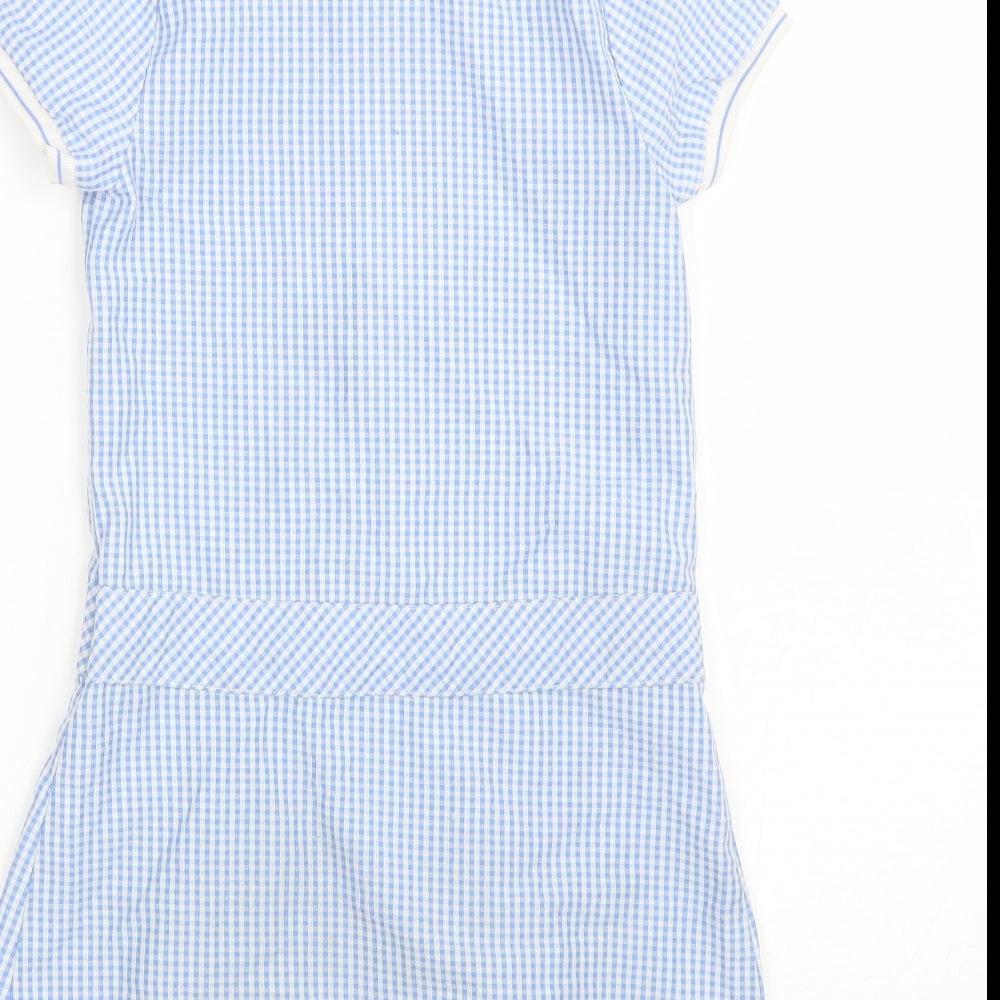 Pep&co Girls Blue Plaid T-Shirt Dress Size 6-7 Years - School uniform