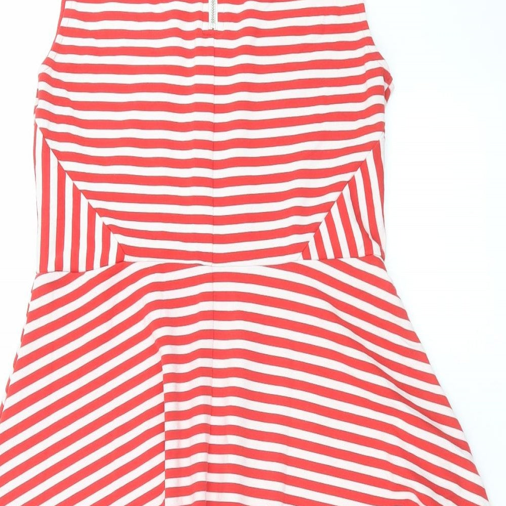 Divided by H&M Womens Red Striped Fit & Flare Size M