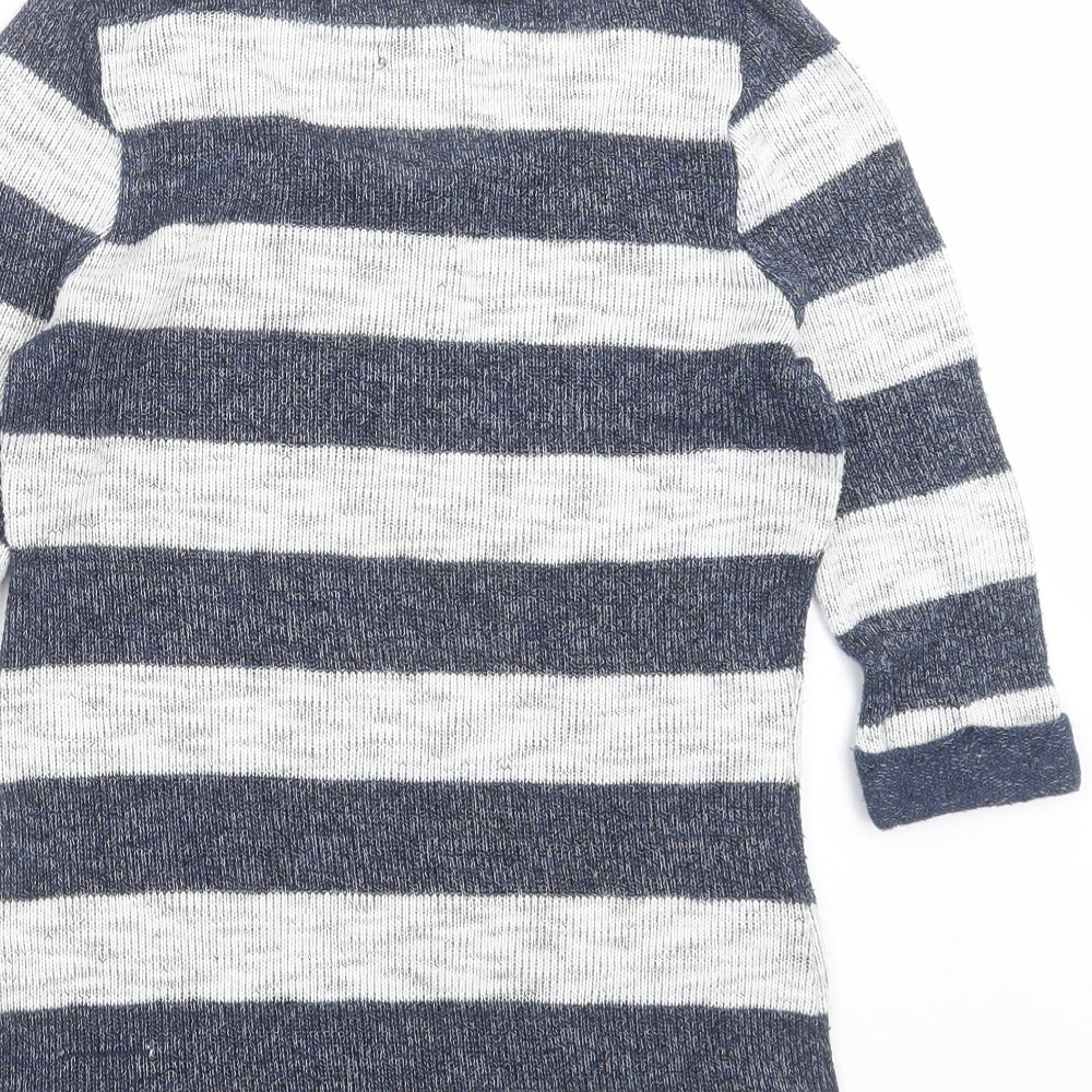 New Look Womens Blue Striped Pullover Jumper Size 10
