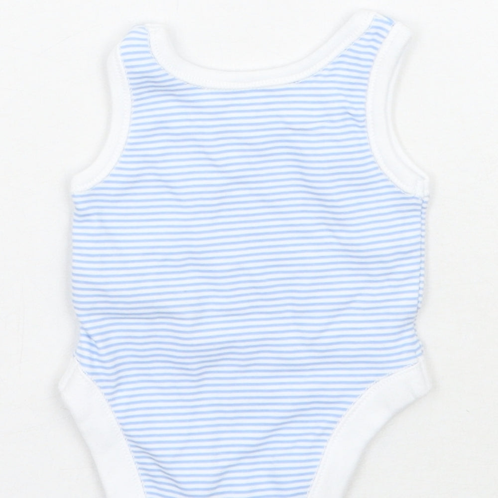 Nutmeg Baby White Striped Babygrow One-Piece Size Newborn - Tiny baby