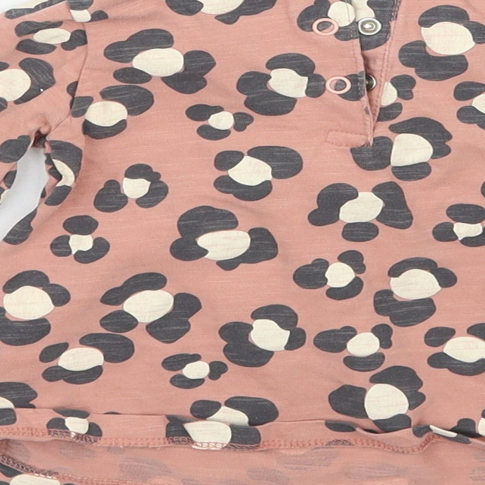 TU Girls Pink Animal Print Basic T-Shirt Size 6-9 Months