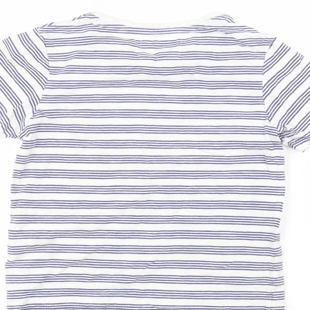 TU Boys White Striped Basic T-Shirt Size 8 Years