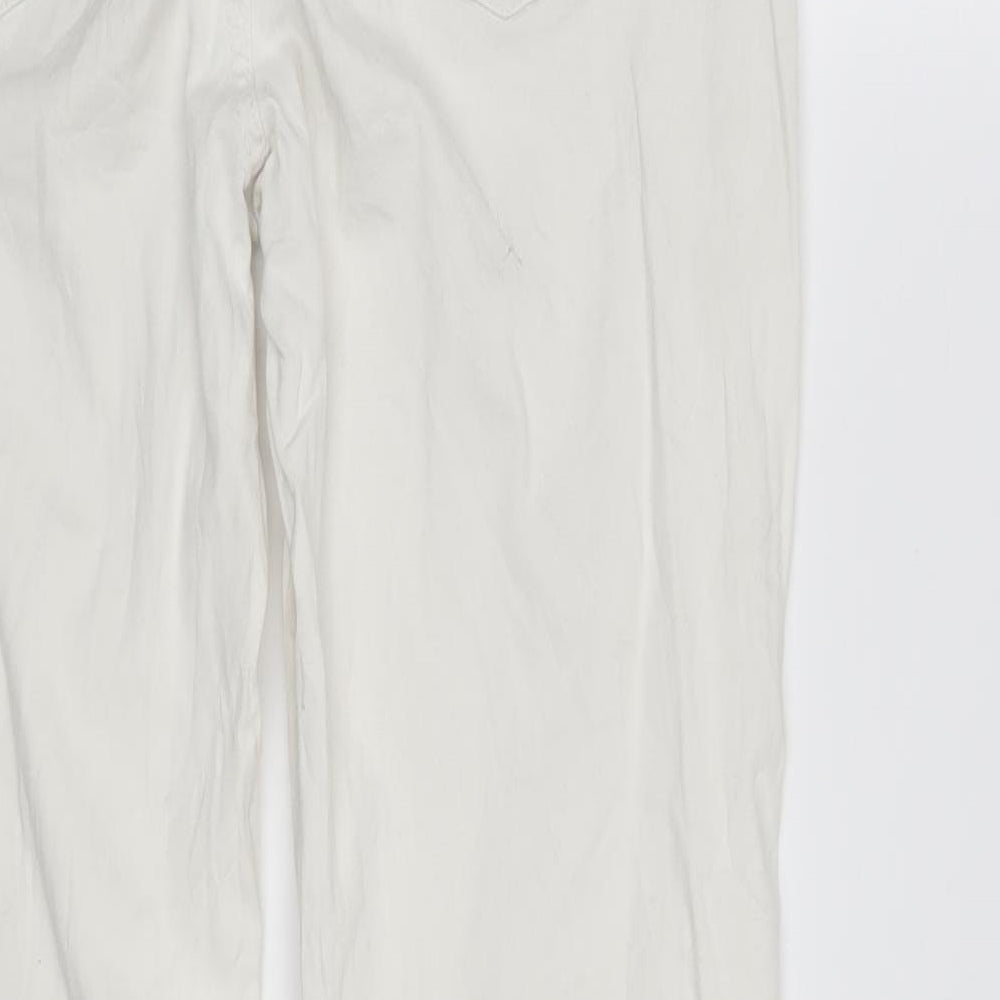 Janina Womens White Straight Jeans Size 14 L29 in