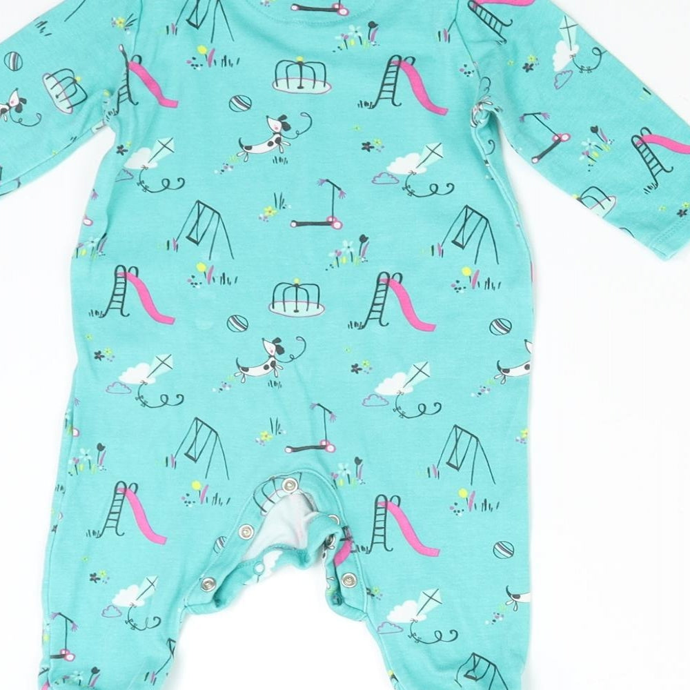 Mothercare Baby Green Babygrow One-Piece Size 3-6 Months - Dogs