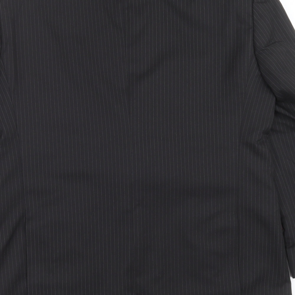 Marks and Spencer Mens Black Striped Jacket Suit Jacket Size 40