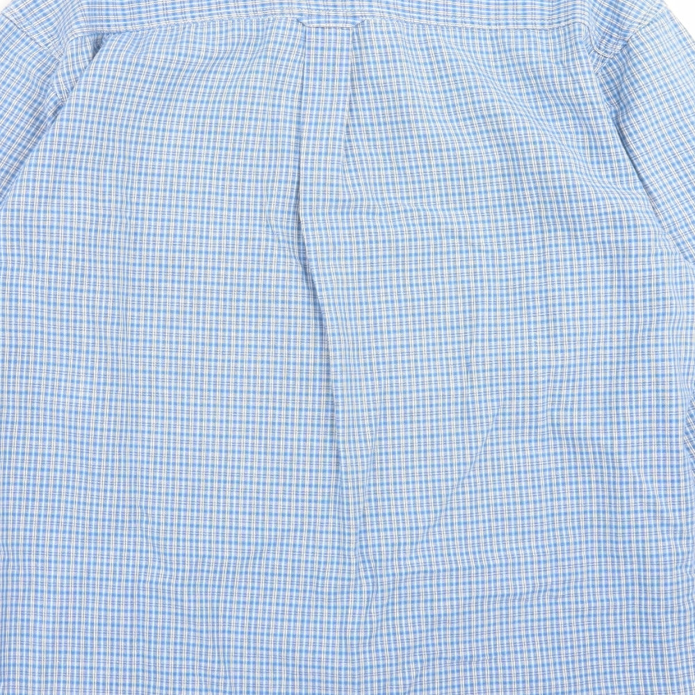 Moto Jeanswear Mens Blue Check Button-Up Size M