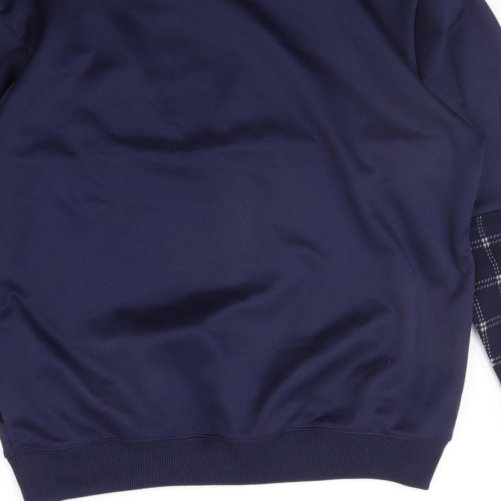 Bravo Mens Blue Check Pullover Jumper Size XL