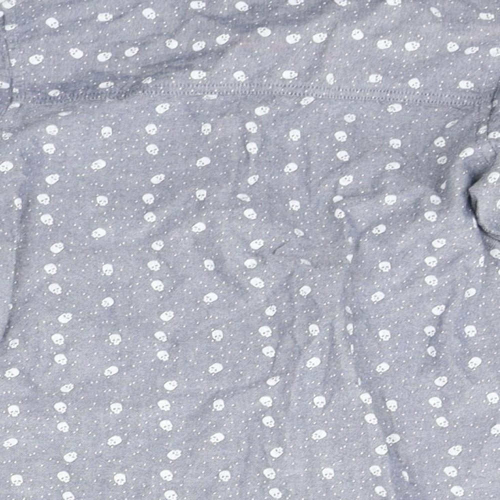 Matalan Boys Grey Geometric Basic Button-Up Size 3-4 Years - SKULLS
