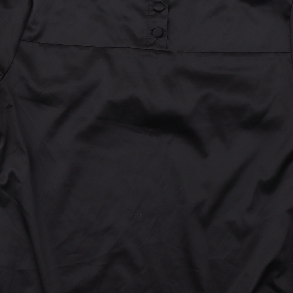H&M Womens Black Satin Basic Blouse Size 10