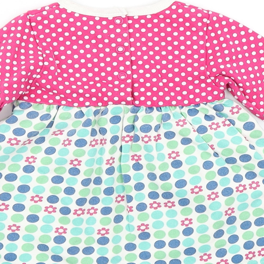 BlueZoo Girls Pink Polka Dot Skater Dress Size 3-6 Months