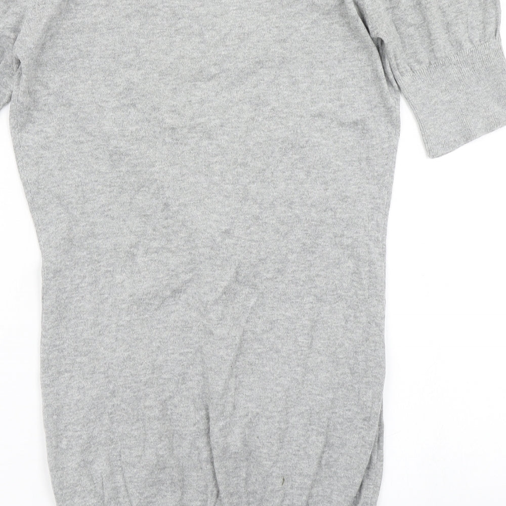 New Look Womens Grey Knit Cardigan Jumper Size 6