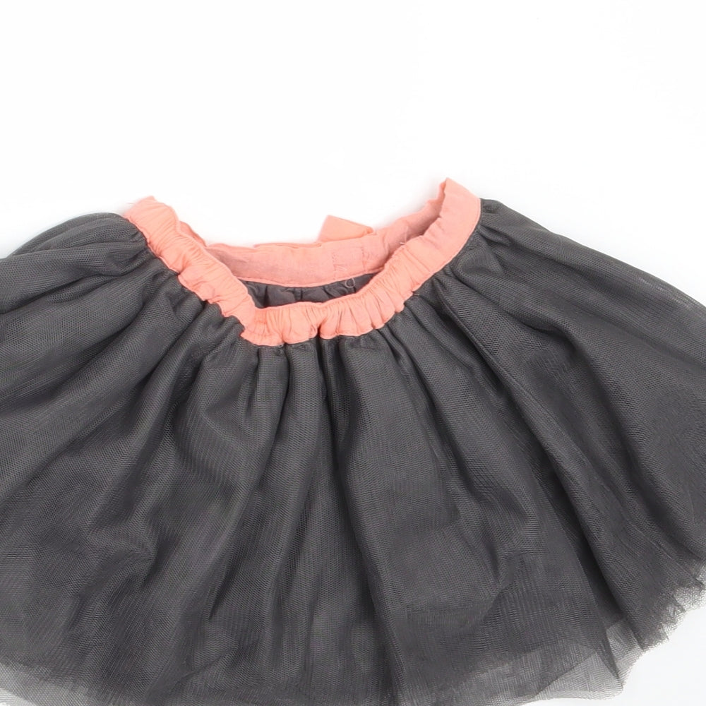 mamas & papas Girls Grey Mini Skirt Size 9-12 Months