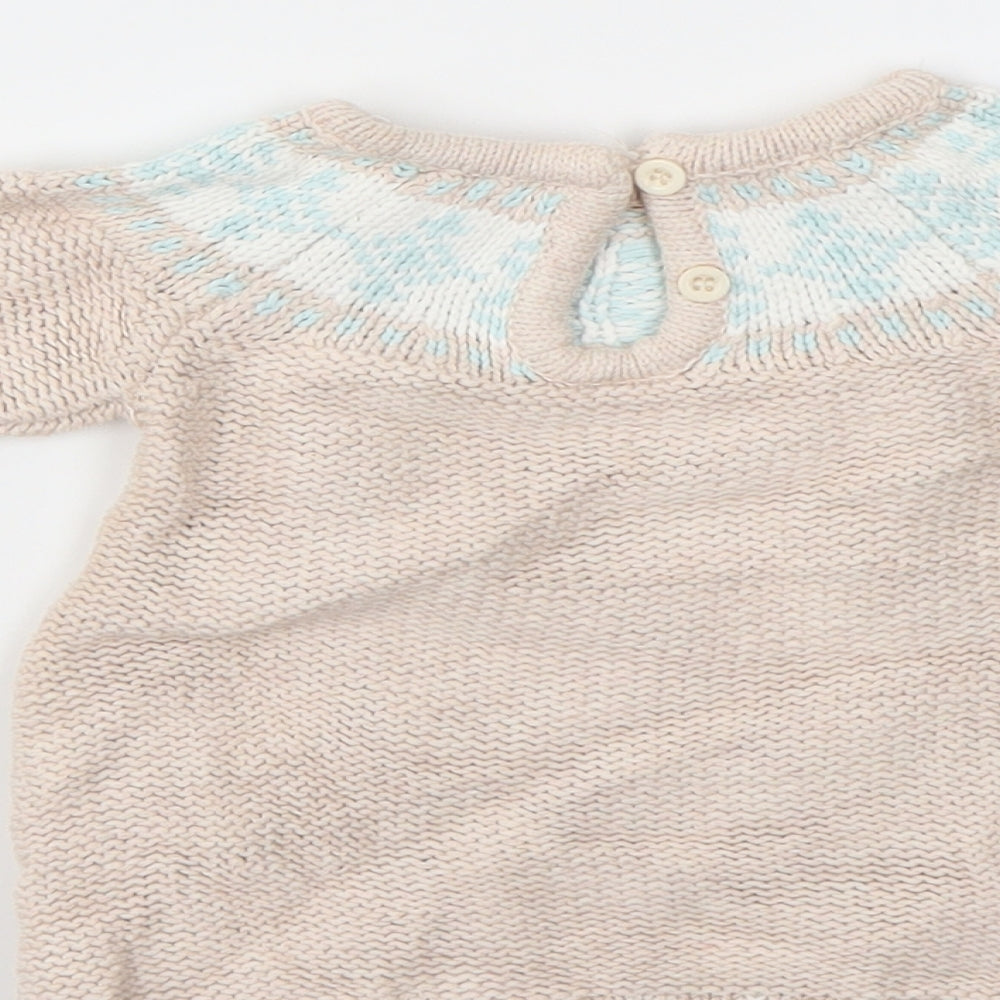 EARLY DAYS Girls Pink Geometric Pullover Jumper Size 0-3 Months