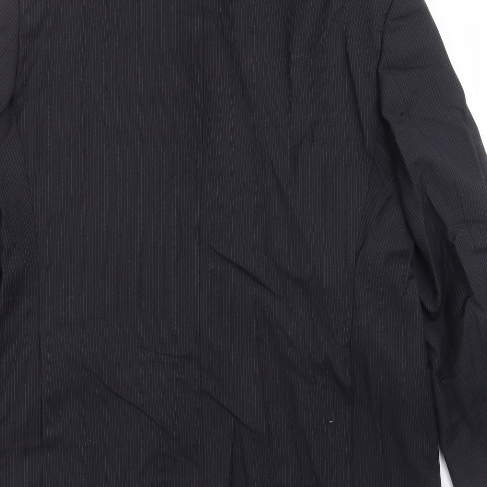 Marks and Spencer Mens Black Striped Jacket Suit Jacket Size 42