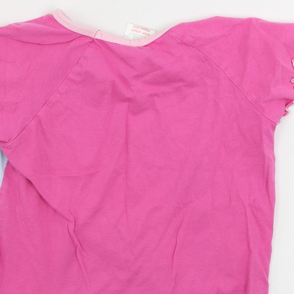 Disney Girls Pink Basic T-Shirt Size 4-5 Years