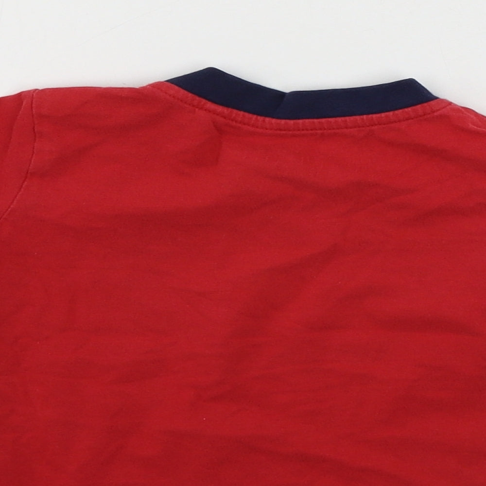 Hullabaloo Boys Red Basic T-Shirt Size 9-12 Months