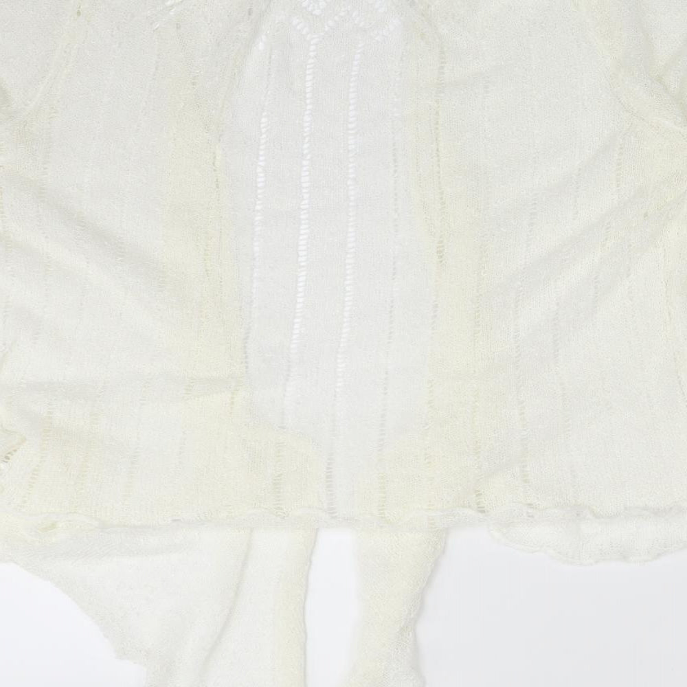 M&Co Womens White Cardigan Jumper Size 18