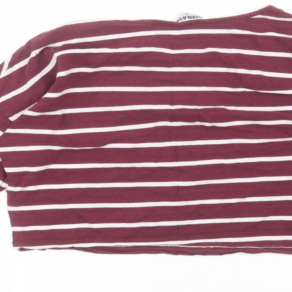 New Look Girls Red Striped Basic T-Shirt Size 12-13 Years