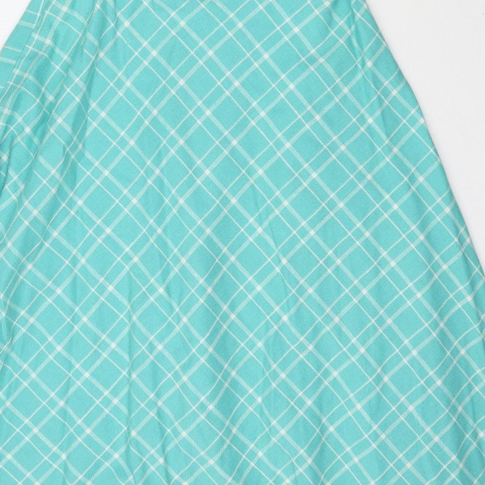 Whim! Womens Green A-Line Skirt Size 14 - Mint Green / Blue