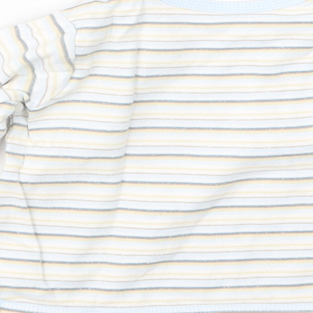 Marks and Spencer Boys Blue Striped Basic T-Shirt Size 6-9 Months