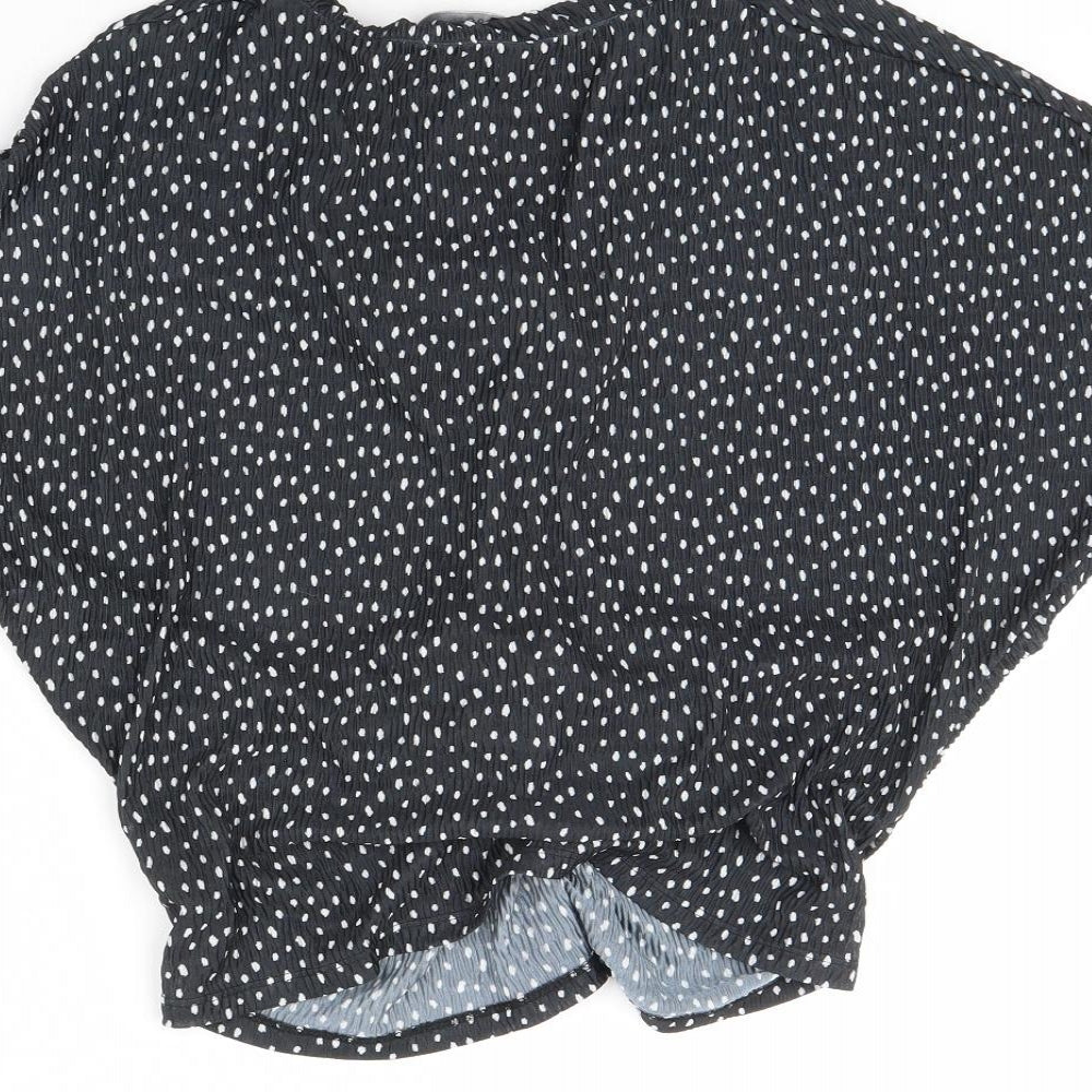 M&s Womens Black Polka Dot Basic Blouse Size 10